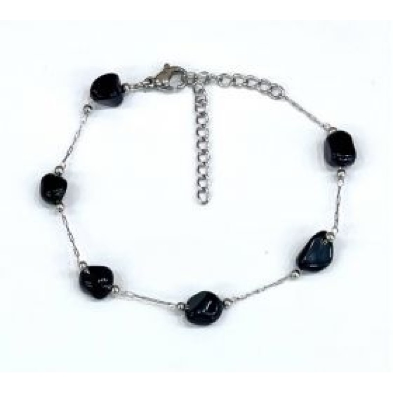 Kostibas 1513-908AM, Βραχιόλι, Ατσάλι, Πέτρες, Ασημί/Μαύρο