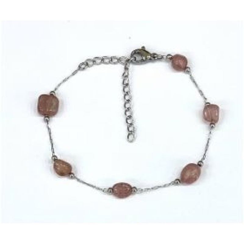 Kostibas 1513-908AR, Βραχιόλι, Ατσάλι, Πέτρες, Ασημί/Ροζ