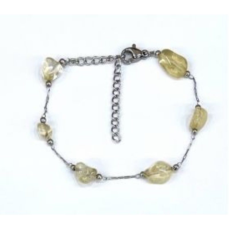 Kostibas 1513-908AY, Βραχιόλι, Ατσάλι, Πέτρες, Ασημί/Κίτρινο
