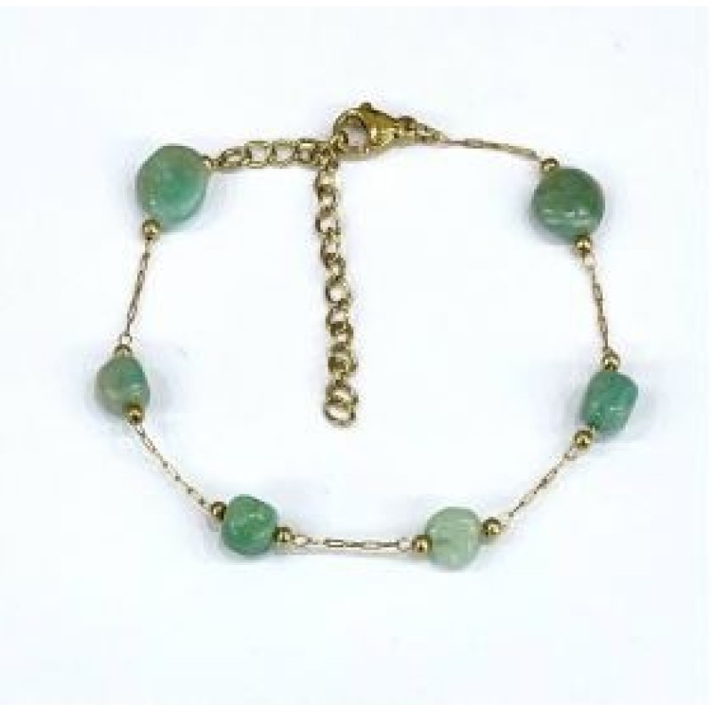 Kostibas 1513-908XP, Βραχιόλι, Ατσάλι, Πέτρες, Χρυσό/Πράσινο