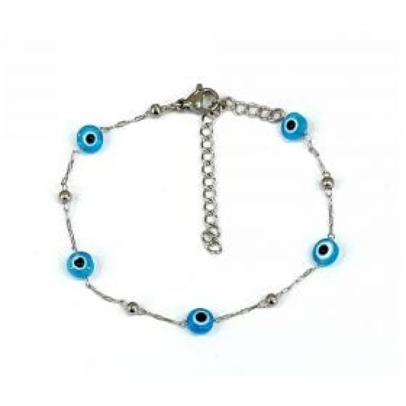 Kostibas 1513-910AT, Βραχιόλι, Ατσάλι, Ασημί/Γαλάζιο