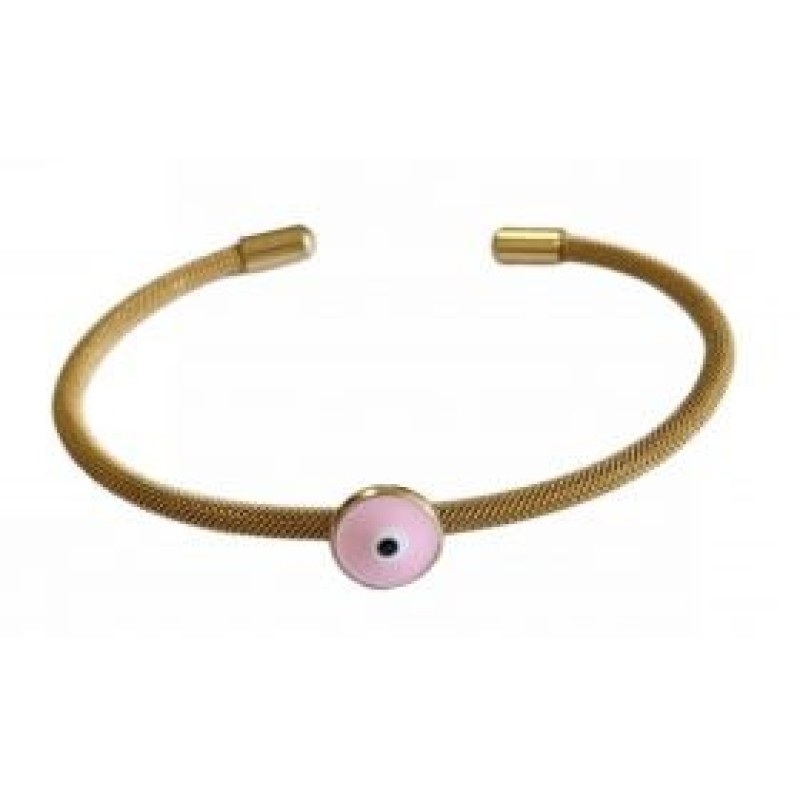 Kostibas 1513-978X, Βραχιόλι Χειροπέδα, Ατσάλι, Χρυσό/Ροζ
