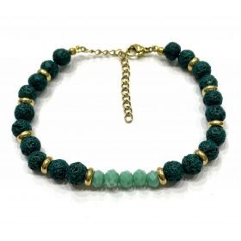 Kostibas 1514-719P, Βραχιόλι, Πέτρα, Πράσινο