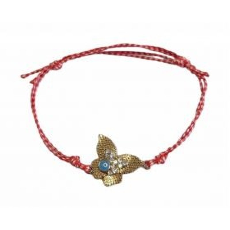 Kostibas 1539-730X5, Βραχιόλι Μάρτης, Σχοινί, Μοτίφ, Κόκκινο
