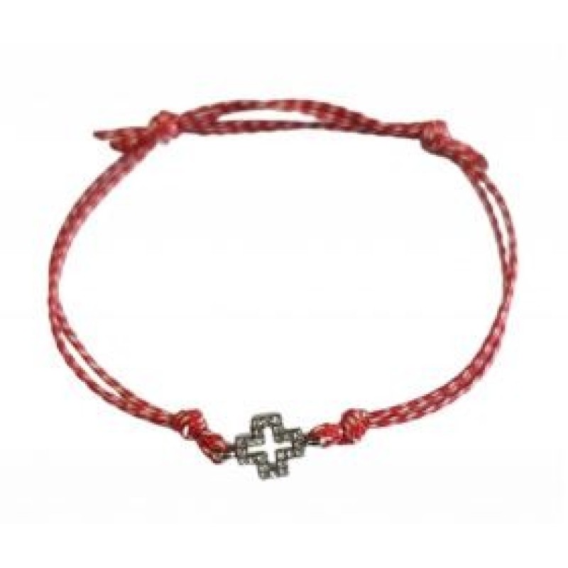 Kostibas 1539-731A6, Βραχιόλι Μάρτης, Σχοινί, Μοτίφ, Κόκκινο