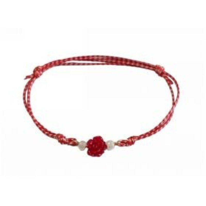 Kostibas 1539-734L, Βραχιόλι Μάρτης, Σχοινί, Μοτίφ, Κόκκινο