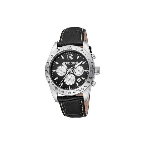Roberto Cavalli RC5G046L1015, Stainless Steel, Δερμάτινο, ΤΕ, Μαύρο