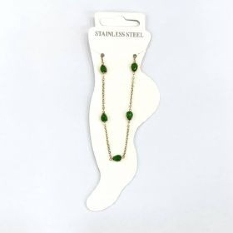 Kostibas 2013-622XP, Βραχιόλι Ποδιού, Ατσάλι, Χρυσό/Πράσινο