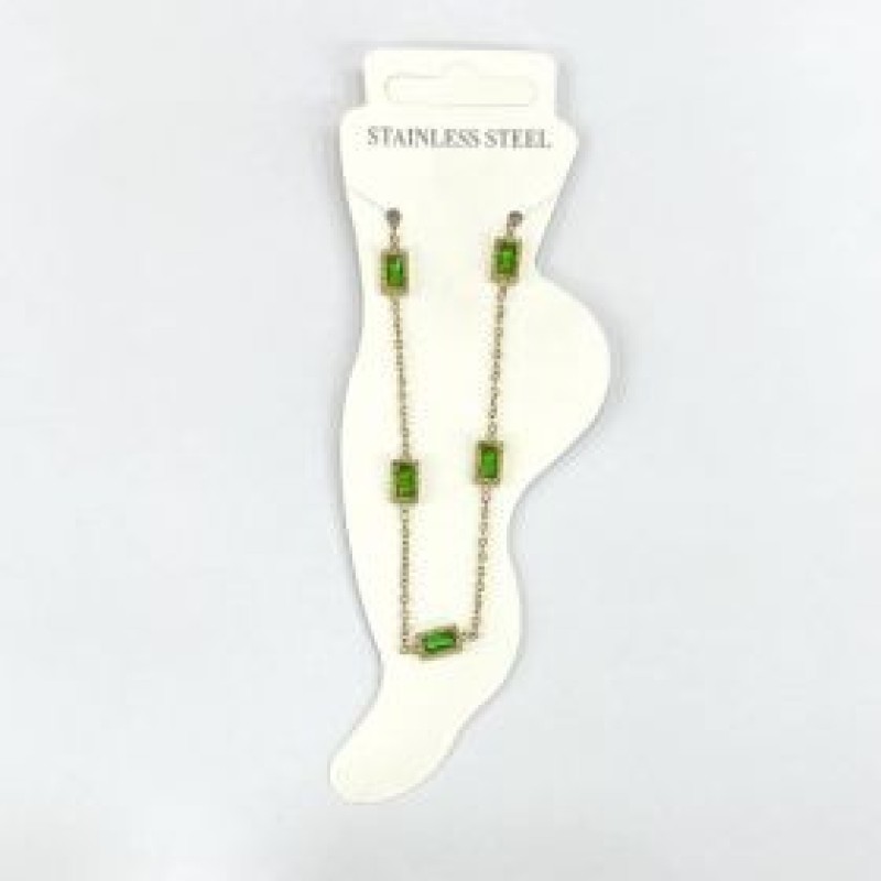 Kostibas 2013-623XP, Βραχιόλι Ποδιού, Ατσάλι, Χρυσό/Πράσινο