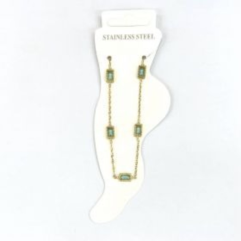 Kostibas 2013-623XT, Βραχιόλι Ποδιού, Ατσάλι, Χρυσό/Τιρκουάζ