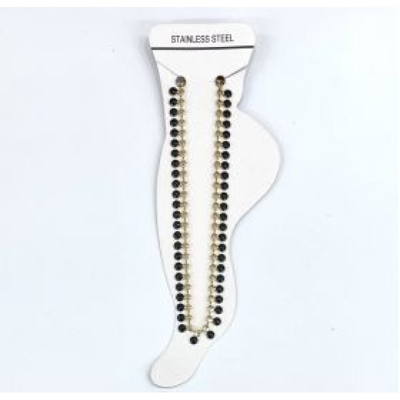 Kostibas 2013-635XM, Βραχιόλι Ποδιού, Ατσάλι, Χρυσό/Μαύρο