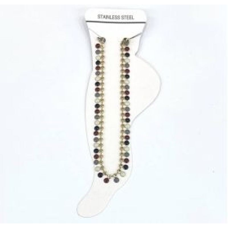 Kostibas 2013-635XO, Βραχιόλι Ποδιού, Ατσάλι, Χρυσό/Πολύχρωμο