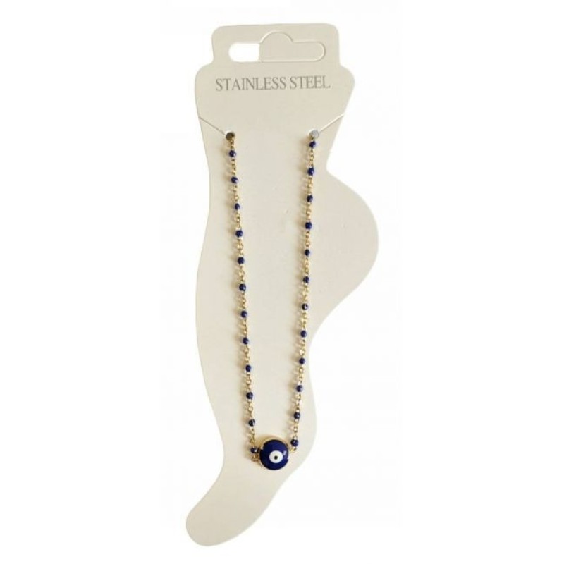 Kostibas 2013-710XB, Βραχιόλι Ποδιού, Ατσάλι, Χρυσό/Μπλε