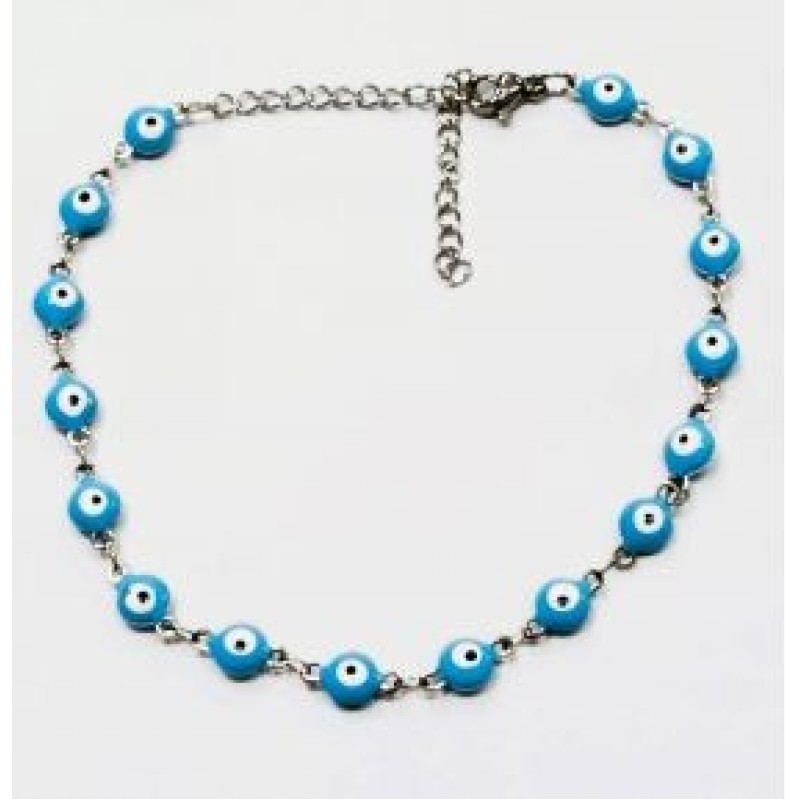 Kostibas 2013-711AC, Βραχιόλι Ποδιού, Ατσάλι, Ασημί/Γαλάζιο