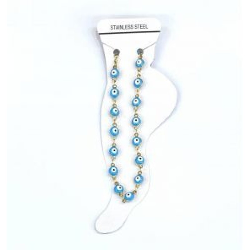 Kostibas 2013-711XC, Βραχιόλι Ποδιού, Ατσάλι, Χρυσό/Γαλάζιο