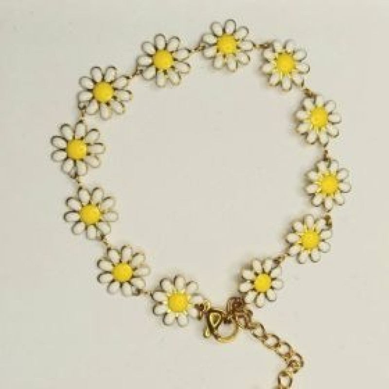 Kostibas 2013-722XL, Βραχιόλι Ποδιού, Ατσάλι, Σμάλτος, Χρυσό/Λευκό