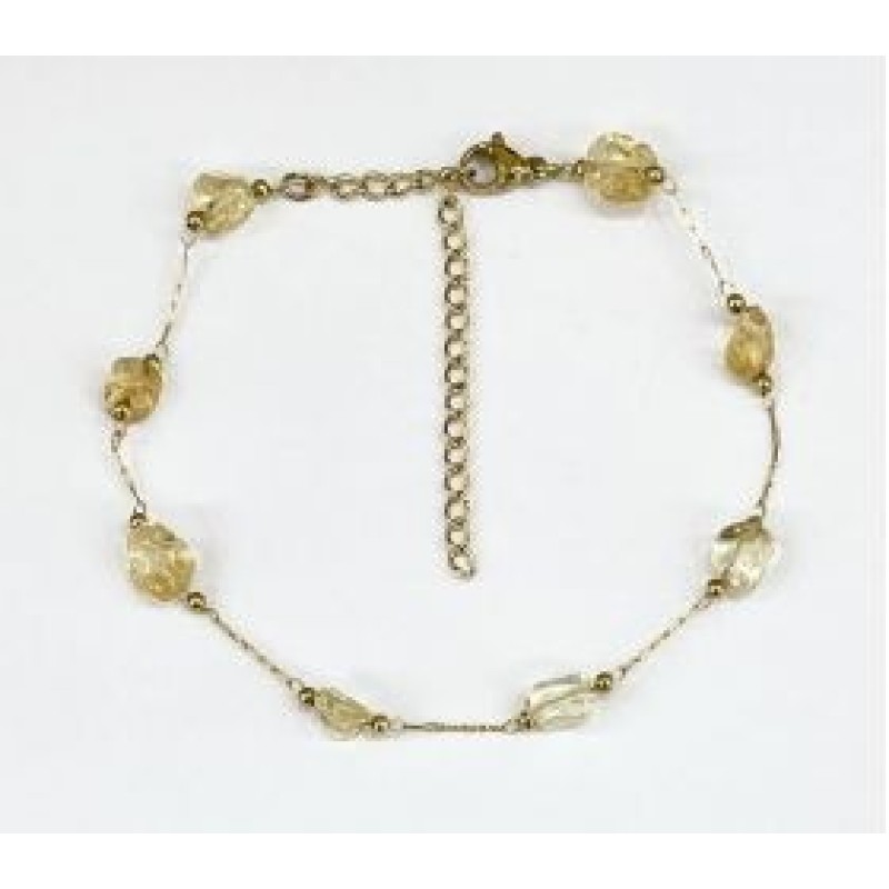 Kostibas 2013-909XY, Βραχιόλι Ποδιού, Ατσάλι, Πέτρα, Χρυσό/Κίτρινο