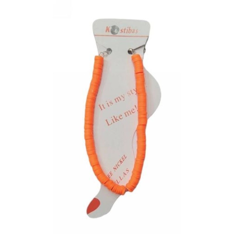 Kostibas 2042-023Q, Βραχιόλι Ποδιού, Φίμο, Πορτοκαλί