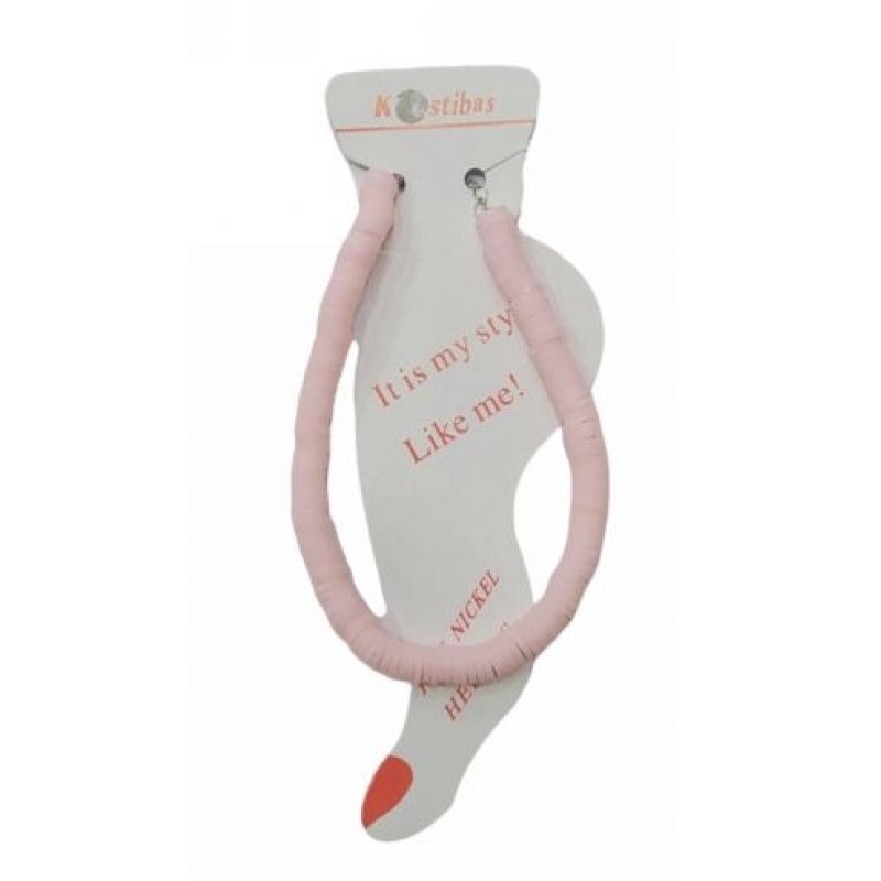 Kostibas 2042-023R, Βραχιόλι Ποδιού, Φίμο, Ροζ