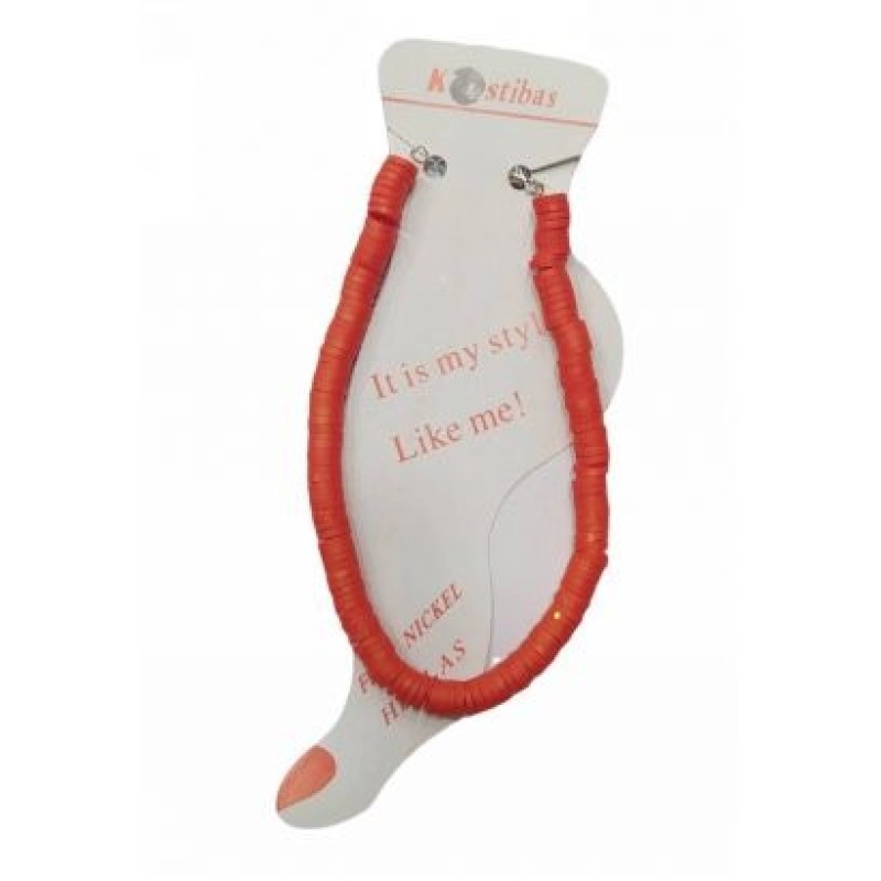 Kostibas 2042-023U, Βραχιόλι Ποδιού, Φίμο, Κόκκινο