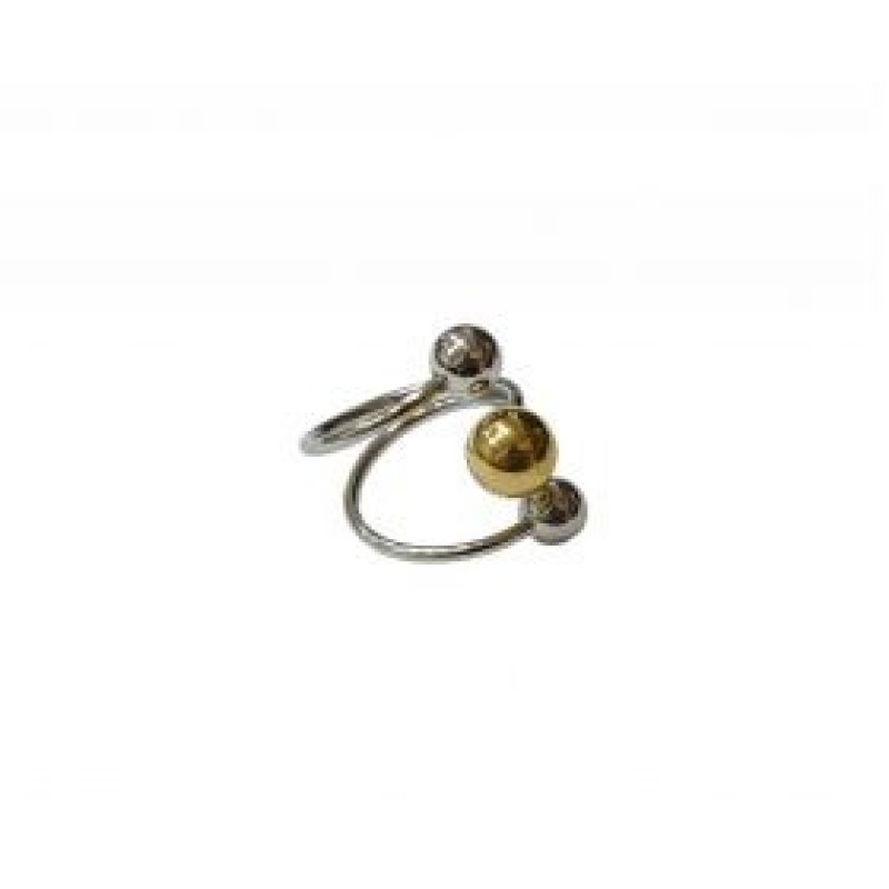 Kostibas 2513-375OA, Δαχτυλίδι, Ατσάλι, Ασημί/Χρυσό