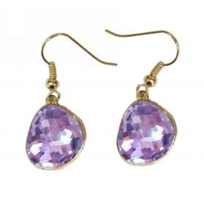 Kostibas 3012-541XJ, Σκουλαρίκια Κρεμαστά, Μεταλλικό, Χρυσό/Μωβ