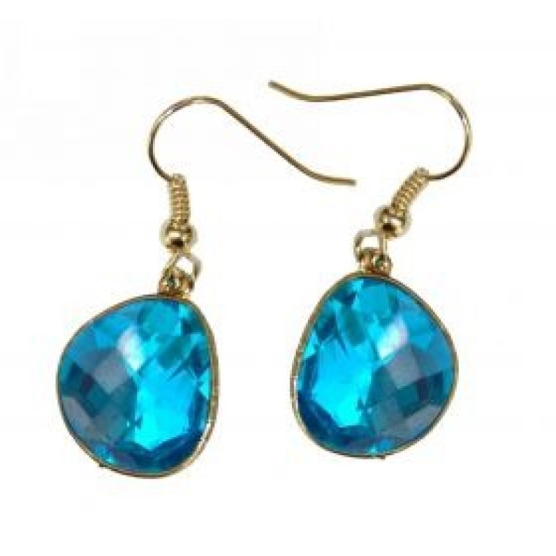 Kostibas 3012-541XN, Σκουλαρίκια Κρεμαστά, Μεταλλικό, Χρυσό/Πετρόλ