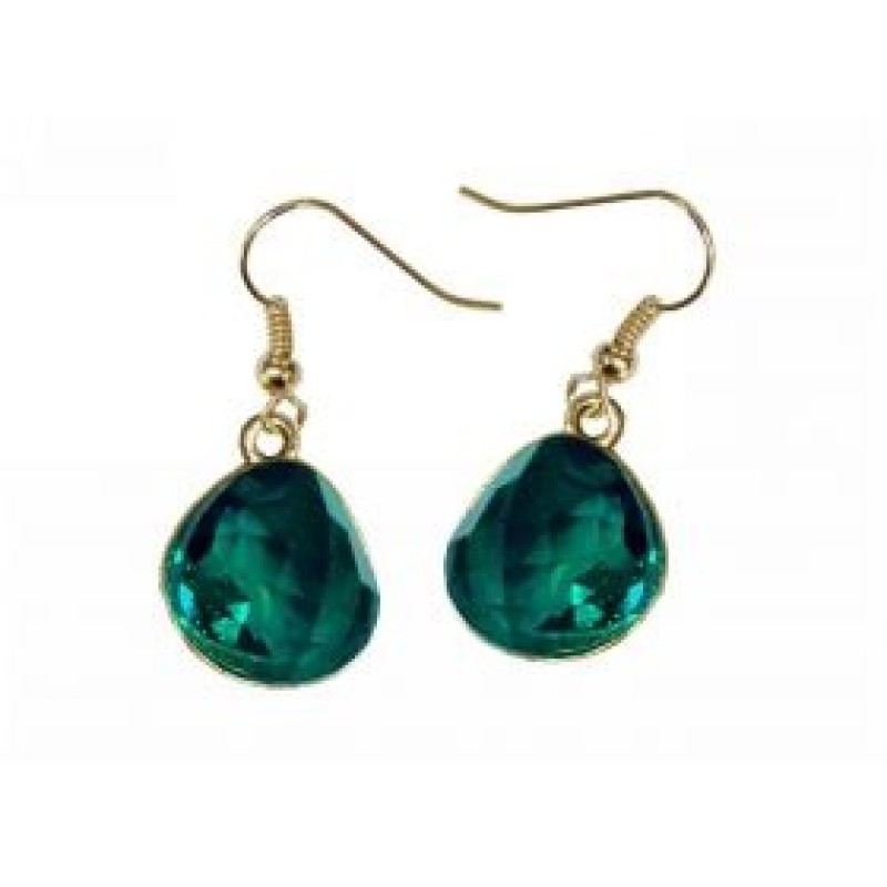 Kostibas 3012-541XP, Σκουλαρίκια Κρεμαστά, Μεταλλικό, Χρυσό/Πράσινο