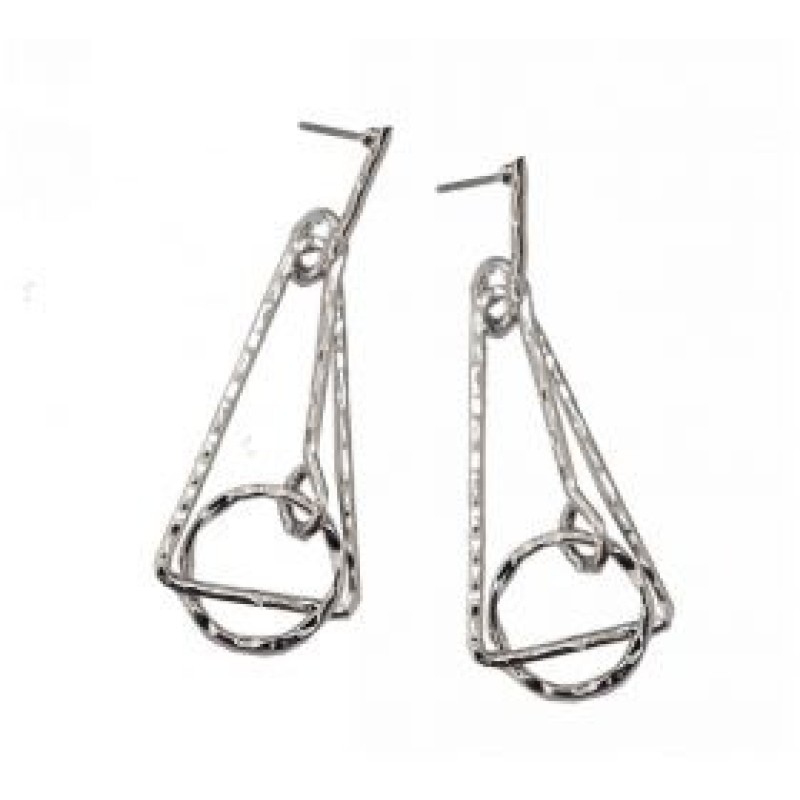 Kostibas 3012-612A, Σκουλαρίκια Κρεμαστά, Μεταλλικό, Ασημί