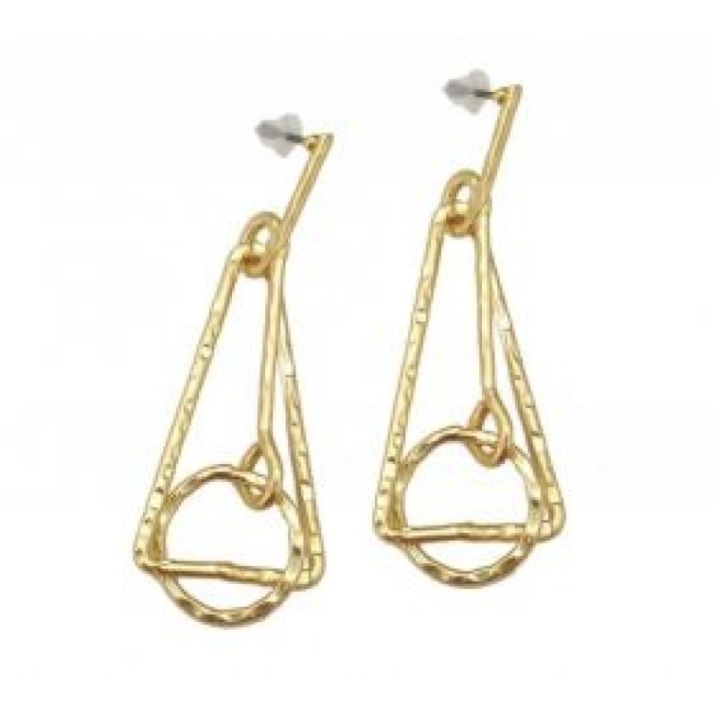 Kostibas 3012-612X, Σκουλαρίκια Κρεμαστά, Μεταλλικό, Χρυσό