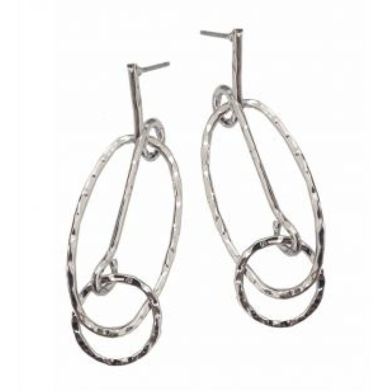 Kostibas 3012-613A, Σκουλαρίκια Κρεμαστά, Μεταλλικό, Ασημί