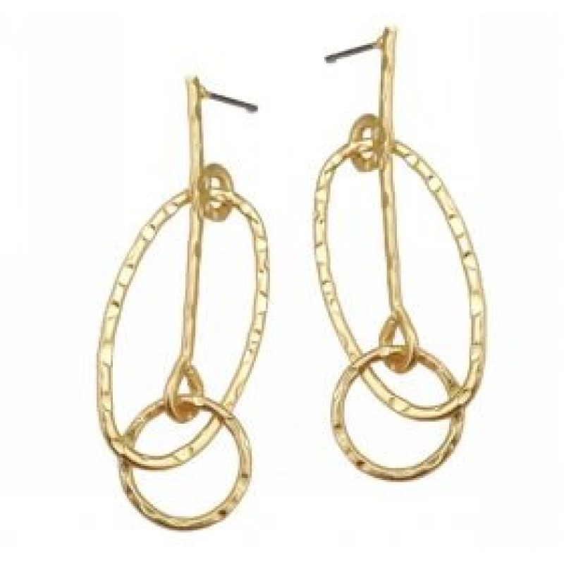 Kostibas 3012-613X, Σκουλαρίκια Κρεμαστά, Μεταλλικό, Χρυσό