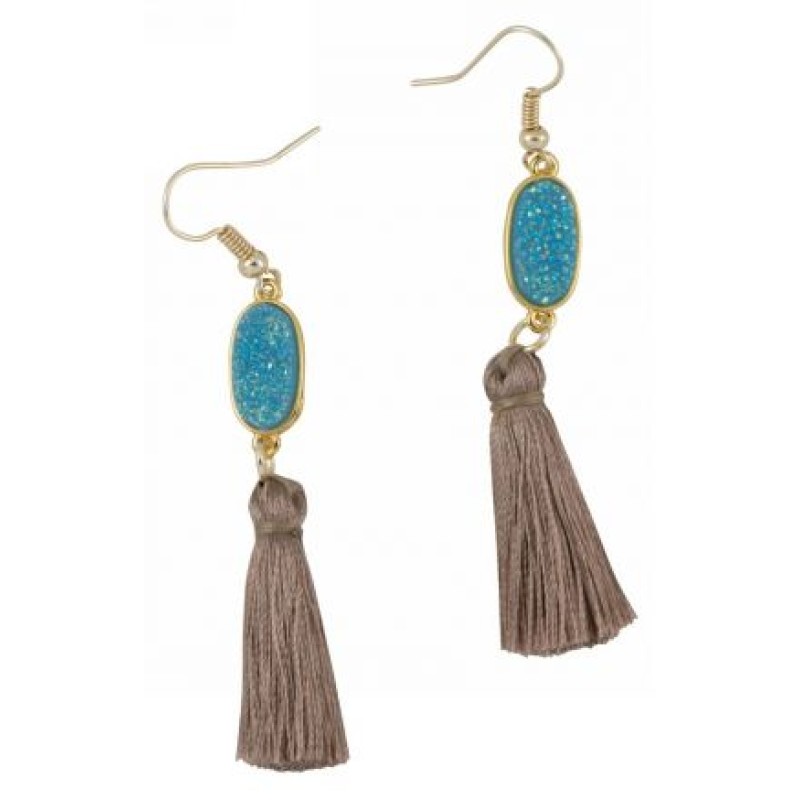 Kostibas 3012-819T, Σκουλαρίκια Κρεμαστά, Μεταλλικό, Τιρκουάζ