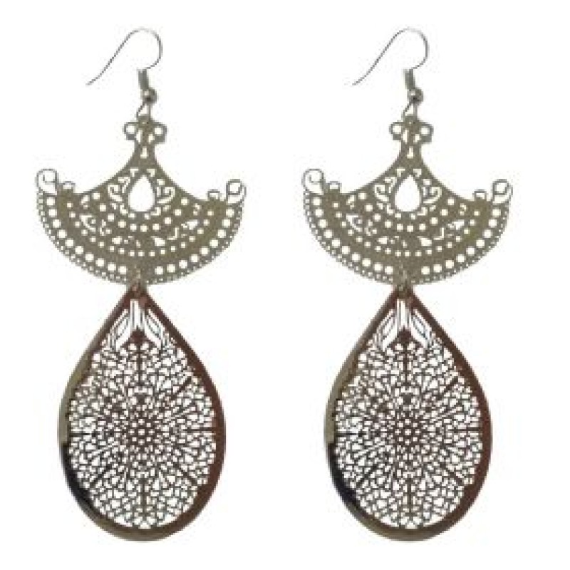 Kostibas 3012-838A, Σκουλαρίκια Κρεμαστά, Μεταλλικό, Ασημί