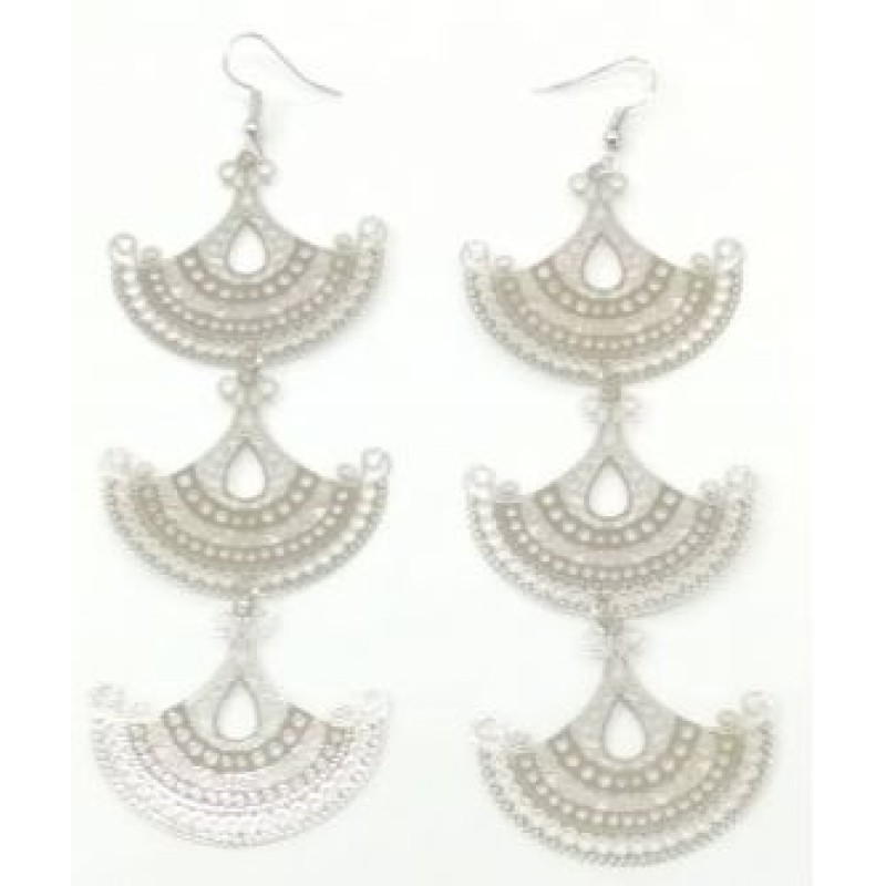 Kostibas 3012-840A, Σκουλαρίκια Κρεμαστά, Μεταλλικό, Ασημί