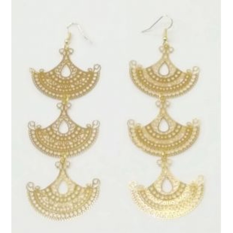 Kostibas 3012-840X, Σκουλαρίκια Κρεμαστά, Μεταλλικό, Χρυσό