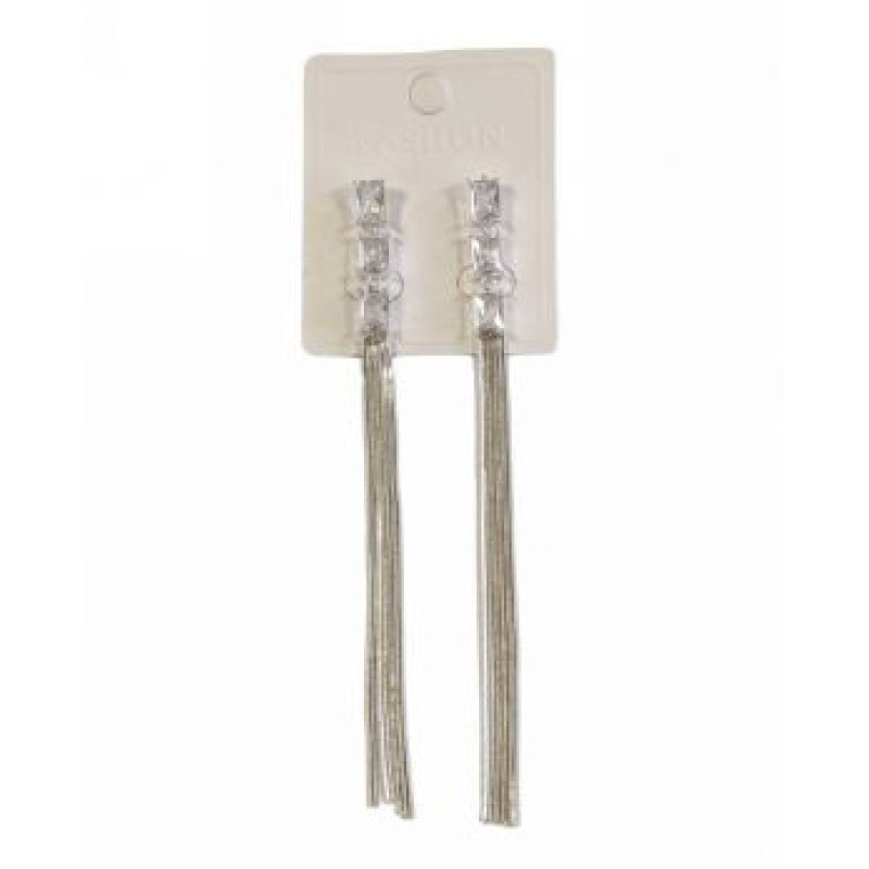 Kostibas 3012-925A, Σκουλαρίκια Κρεμαστά, Μεταλλικό, Ασημί