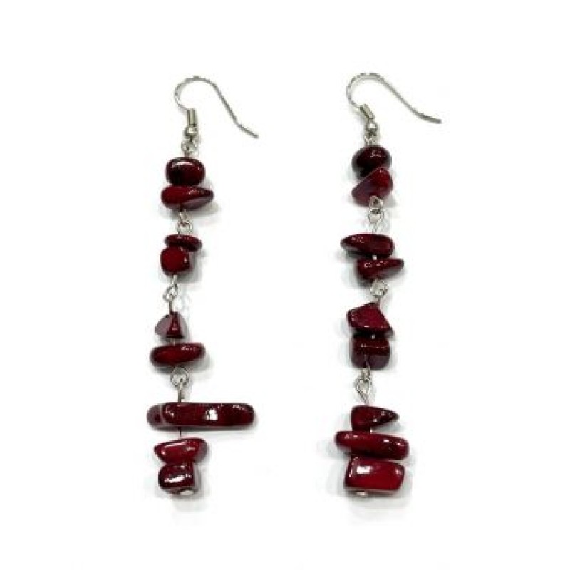 Kostibas 3013-001D, Σκουλαρίκια, Ατσάλι, Μπορντό