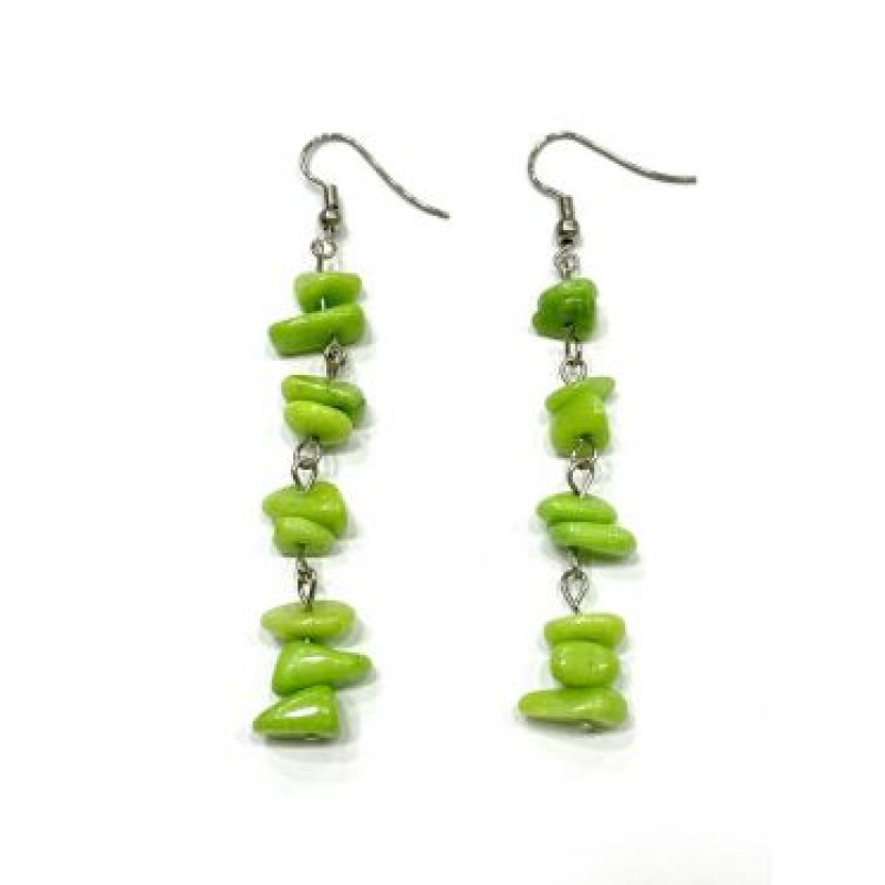 Kostibas 3013-001P, Σκουλαρίκια, Ατσάλι, Πράσινο