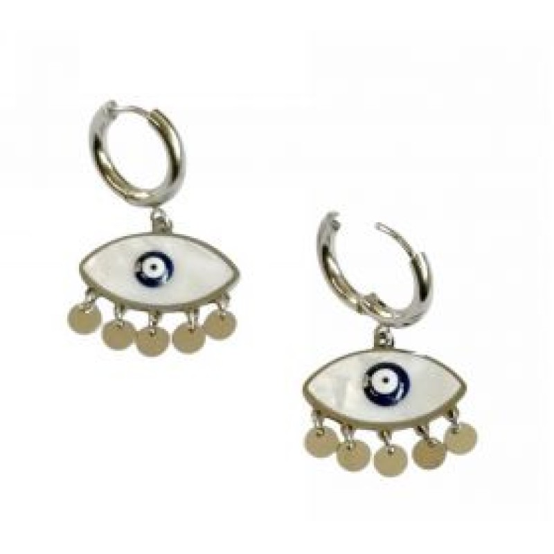 Kostibas 3013-510AB, Σκουλαρίκια, Ατσάλι, Ασημί/Μπλε