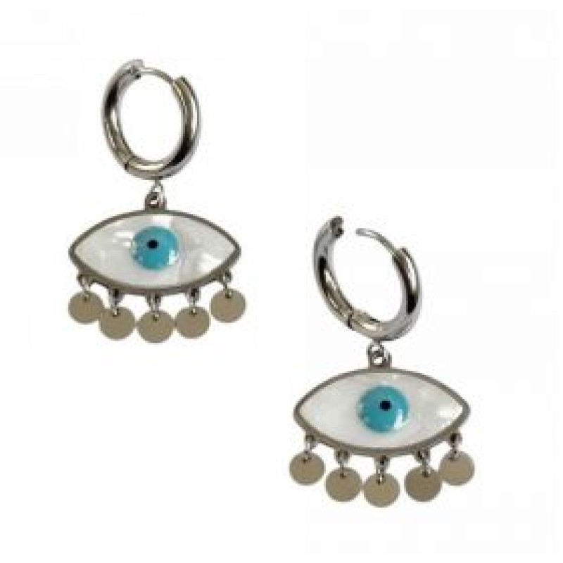 Kostibas 3013-510AT, Σκουλαρίκια, Ατσάλι, Ασημί/Τιρκουάζ