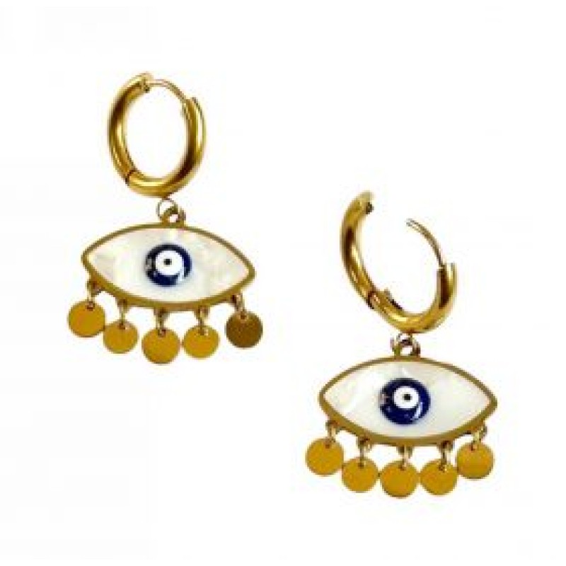 Kostibas 3013-510XB, Σκουλαρίκια, Ατσάλι, Χρυσό/Μπλε