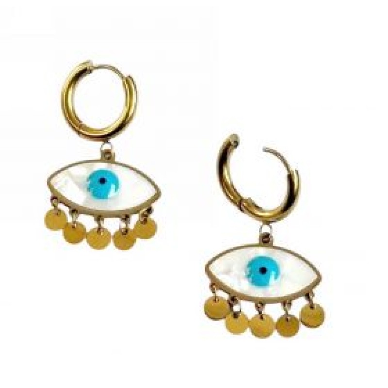 Kostibas 3013-510XT, Σκουλαρίκια, Ατσάλι, Χρυσό/Τιρκουάζ