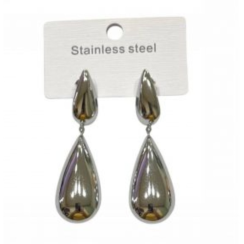 Kostibas 3013-512A, Σκουλαρίκια, Ατσάλι, Ασημί