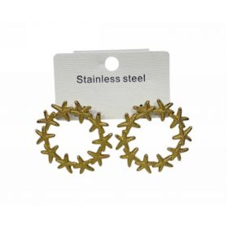 Kostibas 3013-549X, Σκουλαρίκια, Ατσάλι, Χρυσό