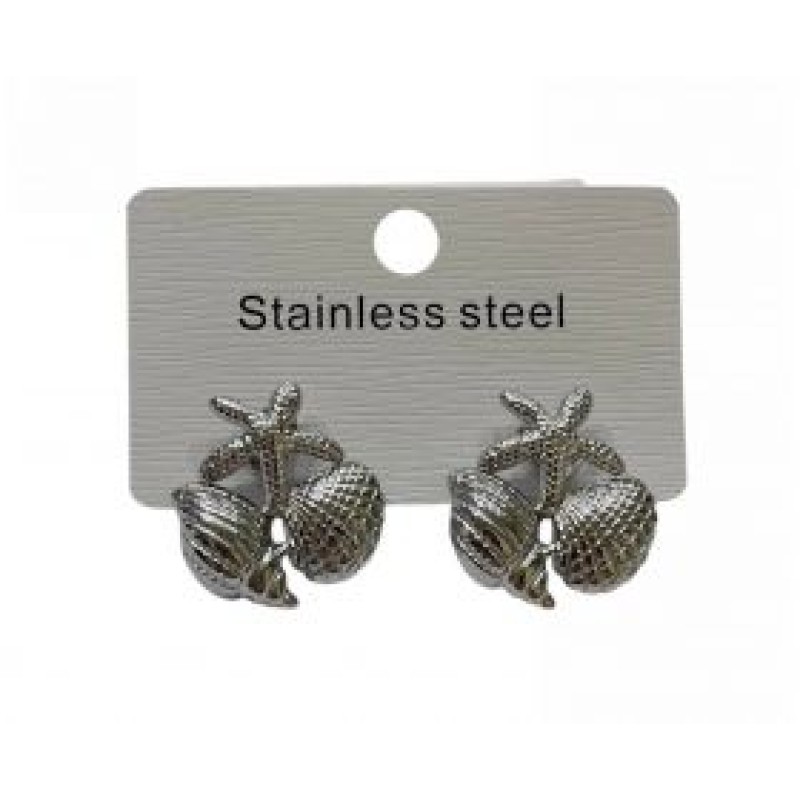 Kostibas 3013-554A, Σκουλαρίκια, Ατσάλι, Ασημί