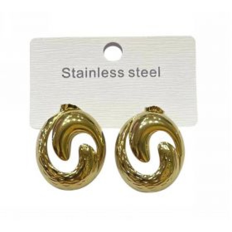 Kostibas 3013-563X, Σκουλαρίκια, Ατσάλι, Χρυσό