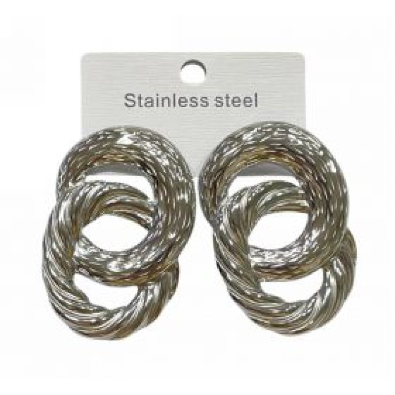 Kostibas 3013-564A, Σκουλαρίκια, Ατσάλι, Ασημί