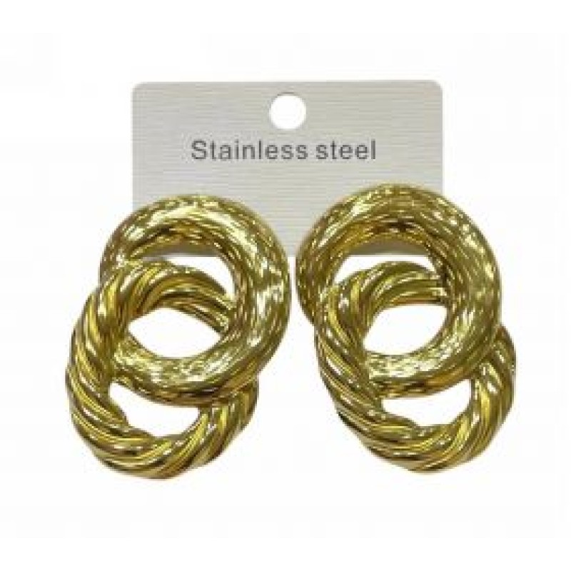 Kostibas 3013-564X, Σκουλαρίκια, Ατσάλι, Χρυσό
