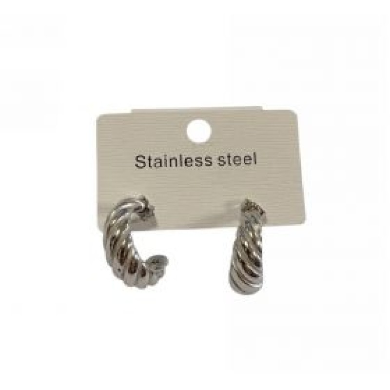 Kostibas 3013-591A, Σκουλαρίκια, Ατσάλι, Ασημί
